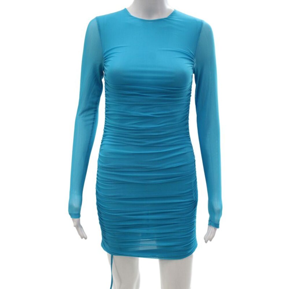 Alice + Olivia Womens Bodycon Blue Knee-Length Dress Long Sleeve Size 0